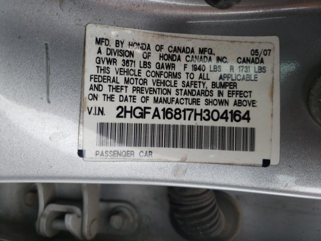 Photo 9 VIN: 2HGFA16817H304164 - HONDA CIVIC 