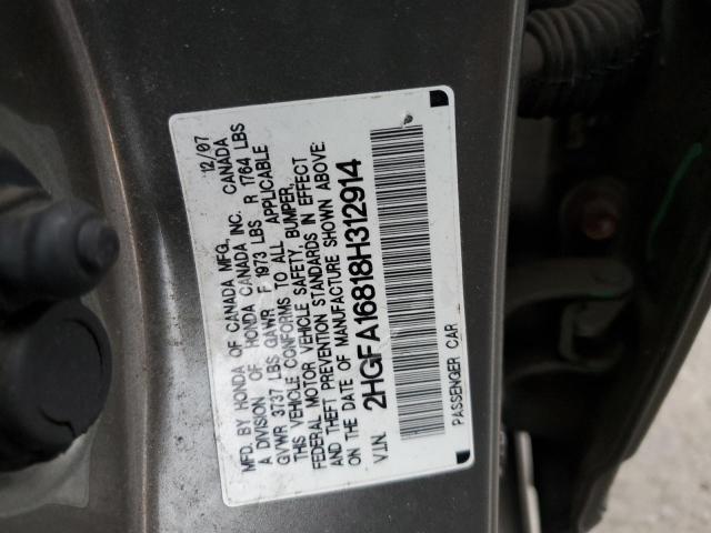 Photo 11 VIN: 2HGFA16818H312914 - HONDA CIVIC 