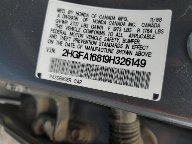 Photo 11 VIN: 2HGFA16819H326149 - HONDA CIVIC 