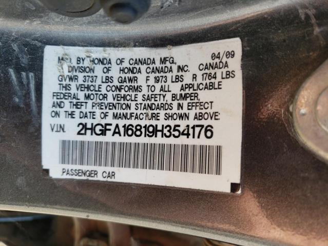 Photo 11 VIN: 2HGFA16819H354176 - HONDA CIVIC EX 