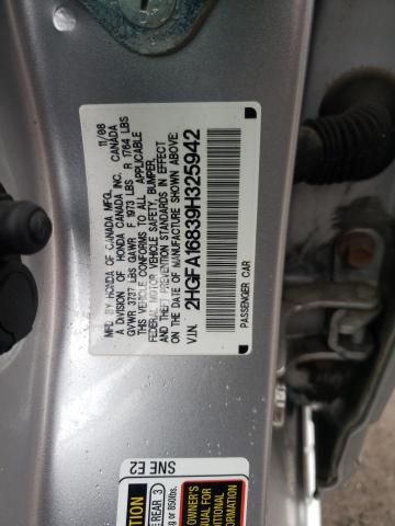 Photo 9 VIN: 2HGFA16839H325942 - HONDA CIVIC EX 