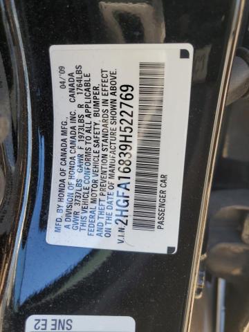 Photo 11 VIN: 2HGFA16839H522769 - HONDA CIVIC EX 