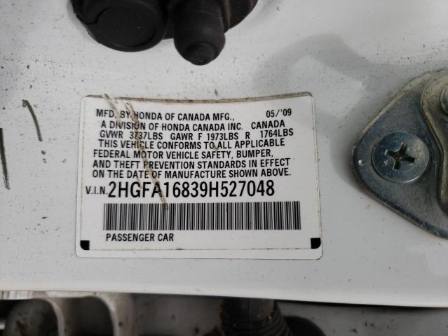 Photo 9 VIN: 2HGFA16839H527048 - HONDA CIVIC EX 