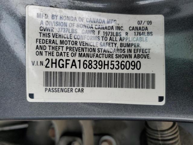 Photo 11 VIN: 2HGFA16839H536090 - HONDA CIVIC EX 