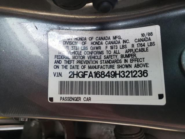 Photo 9 VIN: 2HGFA16849H321236 - HONDA CIVIC EX 