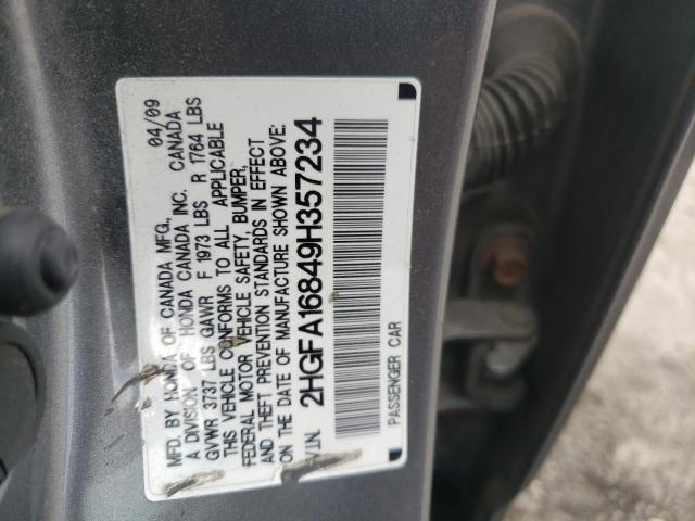 Photo 9 VIN: 2HGFA16849H357234 - HONDA CIVIC EX 