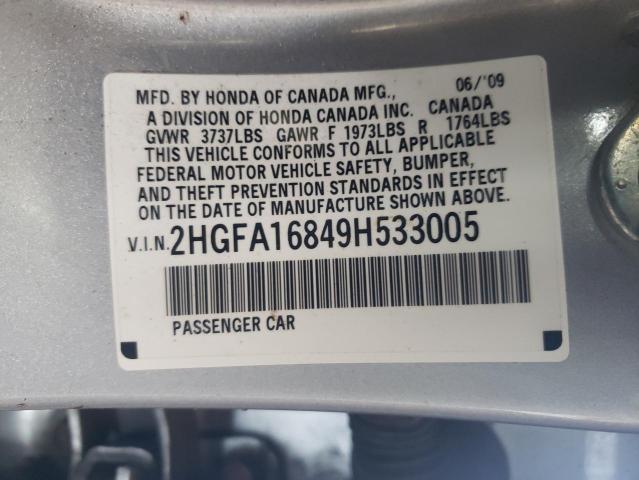 Photo 11 VIN: 2HGFA16849H533005 - HONDA CIVIC EX 