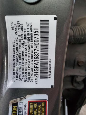 Photo 12 VIN: 2HGFA16877H507351 - HONDA CIVIC 