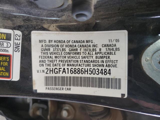 Photo 11 VIN: 2HGFA16886H503484 - HONDA CIVIC SI 