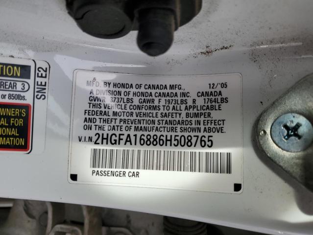 Photo 11 VIN: 2HGFA16886H508765 - HONDA CIVIC 