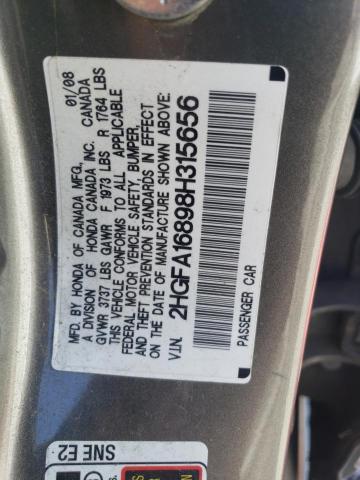 Photo 11 VIN: 2HGFA16898H315656 - HONDA CIVIC EX 