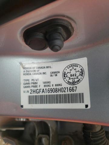 Photo 12 VIN: 2HGFA16908H021667 - HONDA CIVIC 