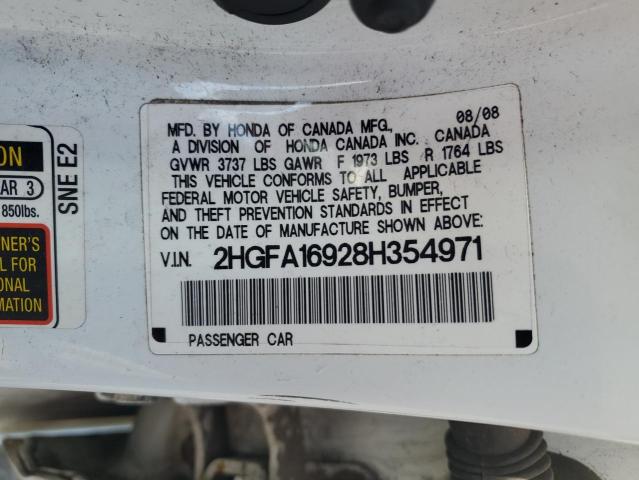 Photo 11 VIN: 2HGFA16928H354971 - HONDA CIVIC EXL 