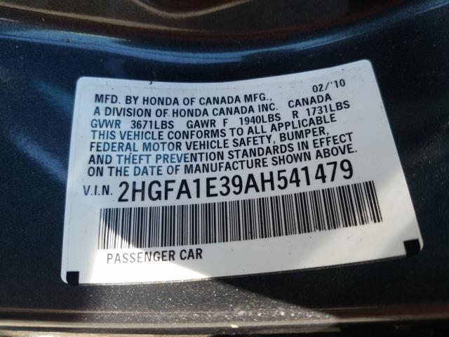 Photo 9 VIN: 2HGFA1E39AH541479 - HONDA CIVIC VP 