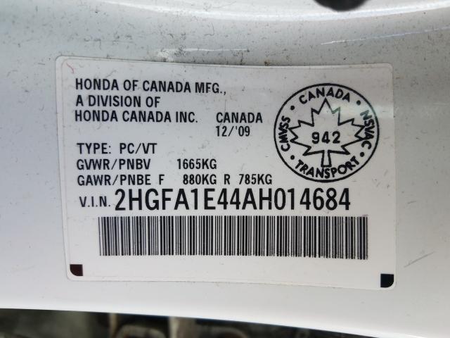 Photo 9 VIN: 2HGFA1E44AH014684 - HONDA CIVIC DX-G 