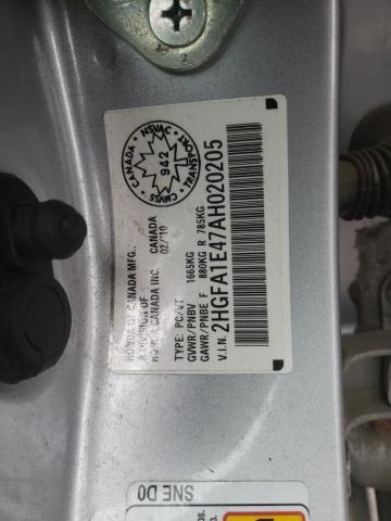 Photo 9 VIN: 2HGFA1E47AH020205 - HONDA CIVIC DX-G 