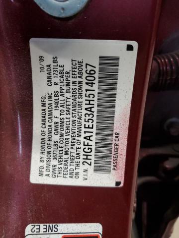 Photo 12 VIN: 2HGFA1E53AH514067 - HONDA CIVIC 