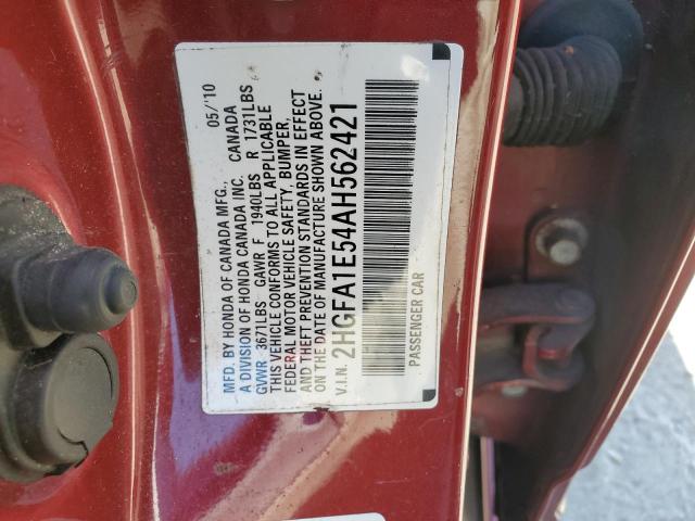 Photo 12 VIN: 2HGFA1E54AH562421 - HONDA CIVIC LX 