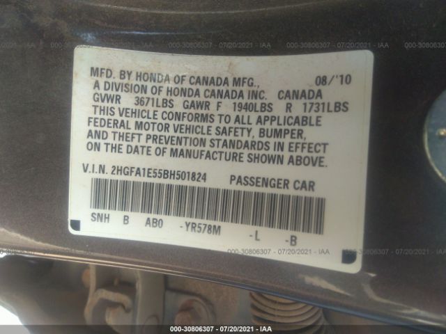 Photo 8 VIN: 2HGFA1E55BH501824 - HONDA CIVIC SDN 