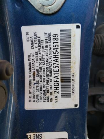 Photo 9 VIN: 2HGFA1E57AH545189 - HONDA CIVIC LX 