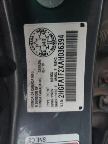 Photo 11 VIN: 2HGFA1F2XAH036394 - HONDA CIVIC DX 