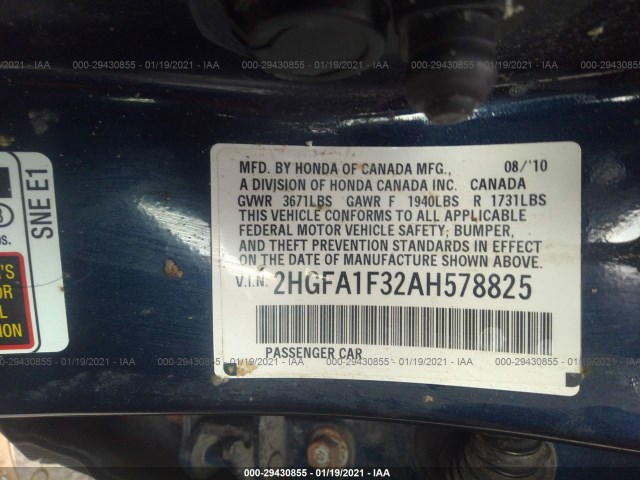 Photo 8 VIN: 2HGFA1F32AH578825 - HONDA CIVIC SDN 