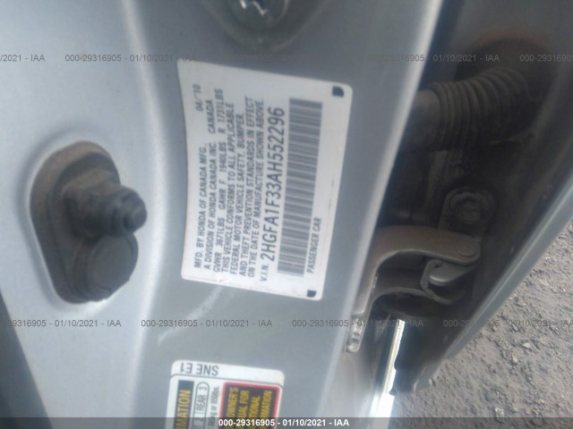 Photo 8 VIN: 2HGFA1F33AH552296 - HONDA CIVIC SDN 