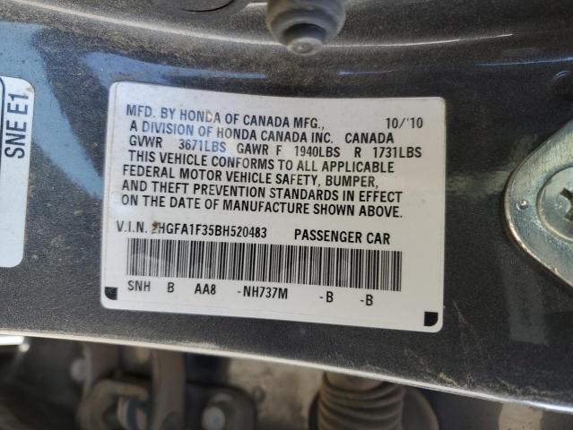 Photo 11 VIN: 2HGFA1F35BH520483 - HONDA CIVIC VP 