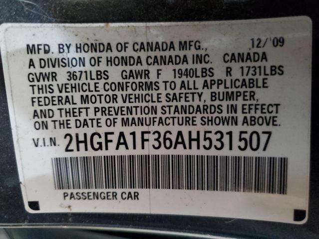 Photo 11 VIN: 2HGFA1F36AH531507 - HONDA CIVIC VP 