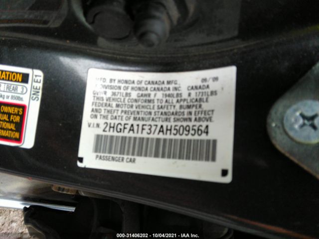 Photo 8 VIN: 2HGFA1F37AH509564 - HONDA CIVIC SDN 