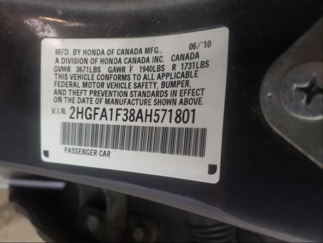 Photo 9 VIN: 2HGFA1F38AH571801 - HONDA CIVIC VP 