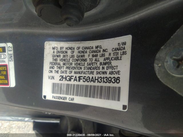 Photo 8 VIN: 2HGFA1F50AH313936 - HONDA CIVIC SDN 