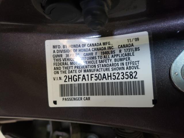 Photo 9 VIN: 2HGFA1F50AH523582 - HONDA CIVIC LX 