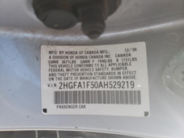 Photo 9 VIN: 2HGFA1F50AH529219 - HONDA CIVIC LX 