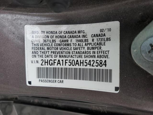 Photo 12 VIN: 2HGFA1F50AH542584 - HONDA CIVIC LX 