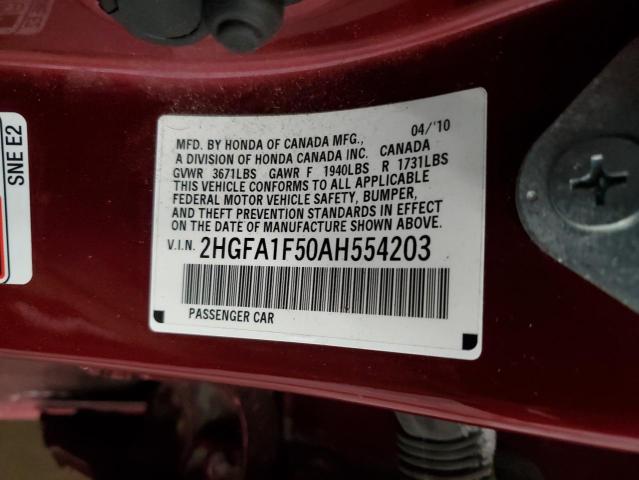 Photo 11 VIN: 2HGFA1F50AH554203 - HONDA CIVIC 