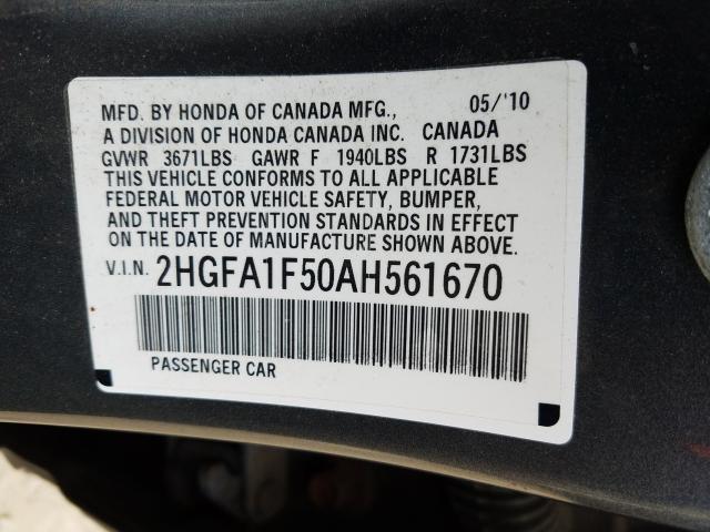 Photo 9 VIN: 2HGFA1F50AH561670 - HONDA CIVIC LX 