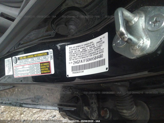 Photo 8 VIN: 2HGFA1F50AH584480 - HONDA CIVIC SDN 