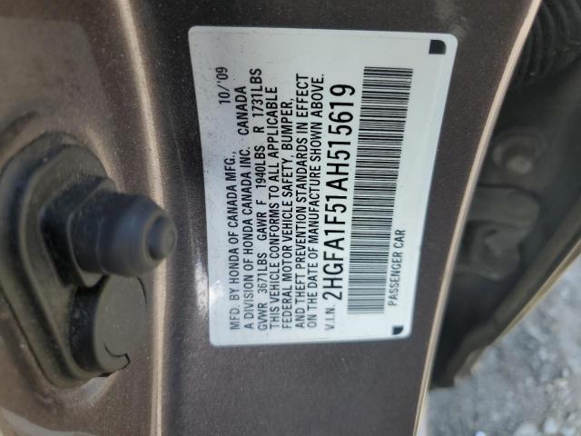 Photo 11 VIN: 2HGFA1F51AH515619 - HONDA CIVIC LX 