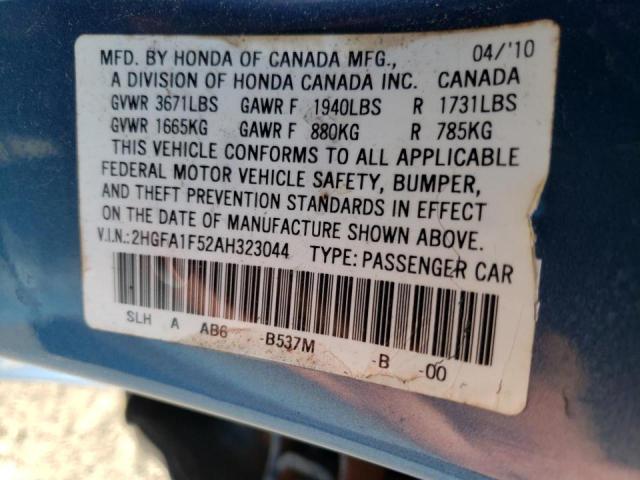 Photo 9 VIN: 2HGFA1F52AH323044 - HONDA CIVIC 