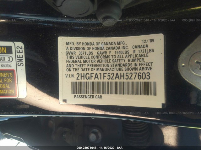 Photo 8 VIN: 2HGFA1F52AH527603 - HONDA CIVIC SDN 