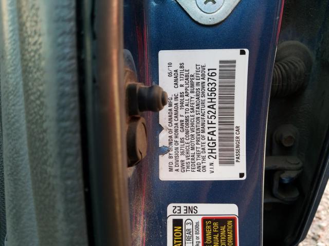 Photo 9 VIN: 2HGFA1F52AH563761 - HONDA CIVIC LX 