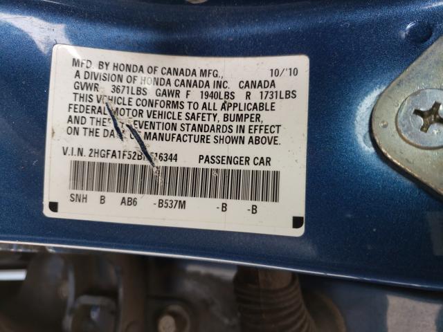 Photo 9 VIN: 2HGFA1F52BH516344 - HONDA CIVIC LX 