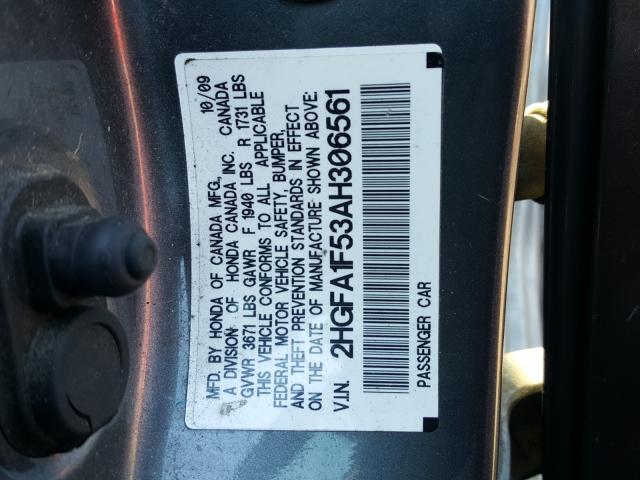 Photo 9 VIN: 2HGFA1F53AH306561 - HONDA CIVIC LX 