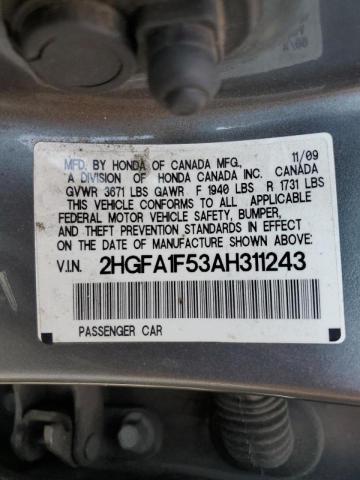 Photo 11 VIN: 2HGFA1F53AH311243 - HONDA CIVIC LX 