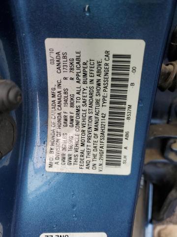 Photo 12 VIN: 2HGFA1F53AH321142 - HONDA CIVIC LX 