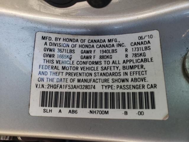 Photo 12 VIN: 2HGFA1F53AH328074 - HONDA CIVIC 