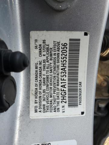 Photo 11 VIN: 2HGFA1F53AH552056 - HONDA CIVIC LX 