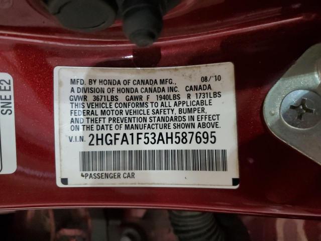 Photo 12 VIN: 2HGFA1F53AH587695 - HONDA CIVIC LX 