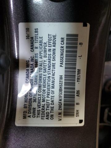 Photo 11 VIN: 2HGFA1F53BH522184 - HONDA CIVIC 